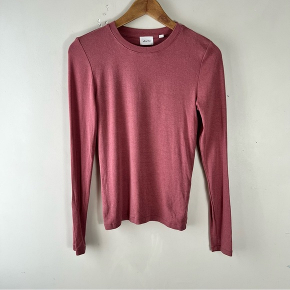 Aritzia Wilfred Free Palermo Longsleeve Rib Size Small In Cinder Pink Crew Neck - Picture 6 of 14